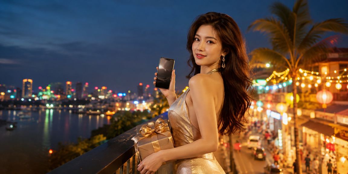 Khung cảnh chơi casino đêm tại Hà Nội trên điện thoại di động